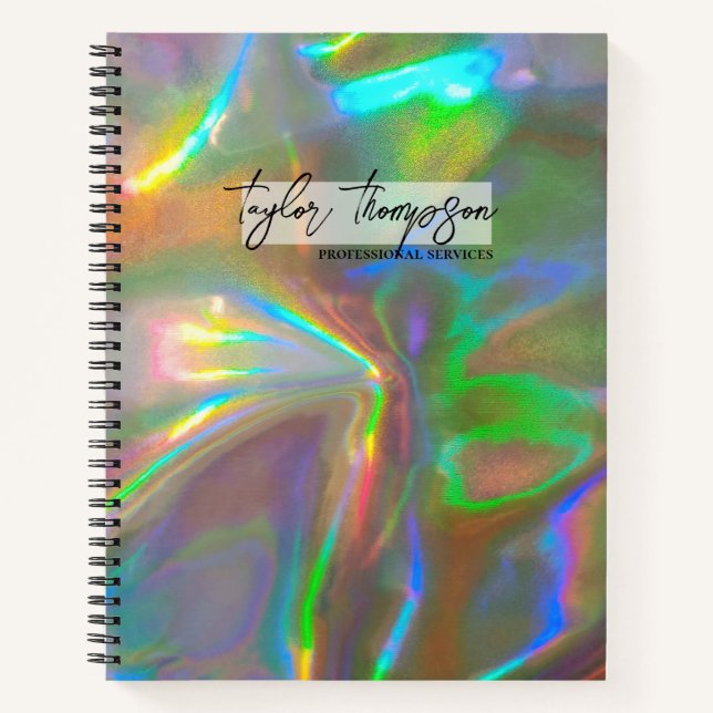 Gold Holographic | Modern Business Notebook (Front)