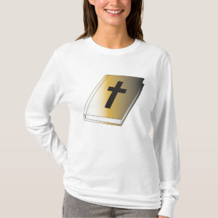 Gold Holy Bible with Black Cross Religious T-Shirt