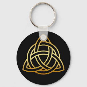 GOLD HOLY TRINITY KNOT KEY RING