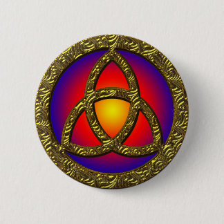 GOLD HOLY TRINITY SYMBOL 6 CM ROUND BADGE