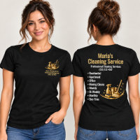 Gold Home Cleaning Service Woman Black