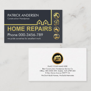 Gold Home Construction Border Landscape Business Card