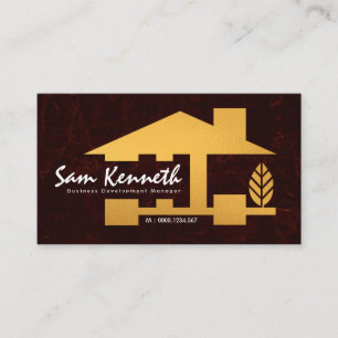 Gold Home Development Manager Building Contractor Business Card