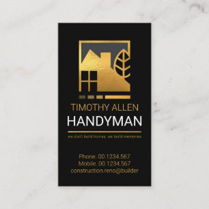 Gold Home Landscape Renovation Services Business C Card