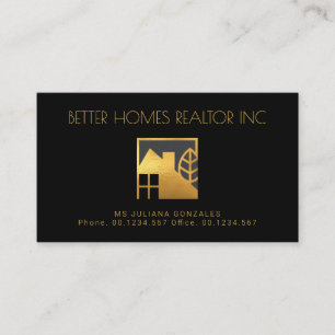 Gold Home Landscape Silhouette Property Manager Business Card