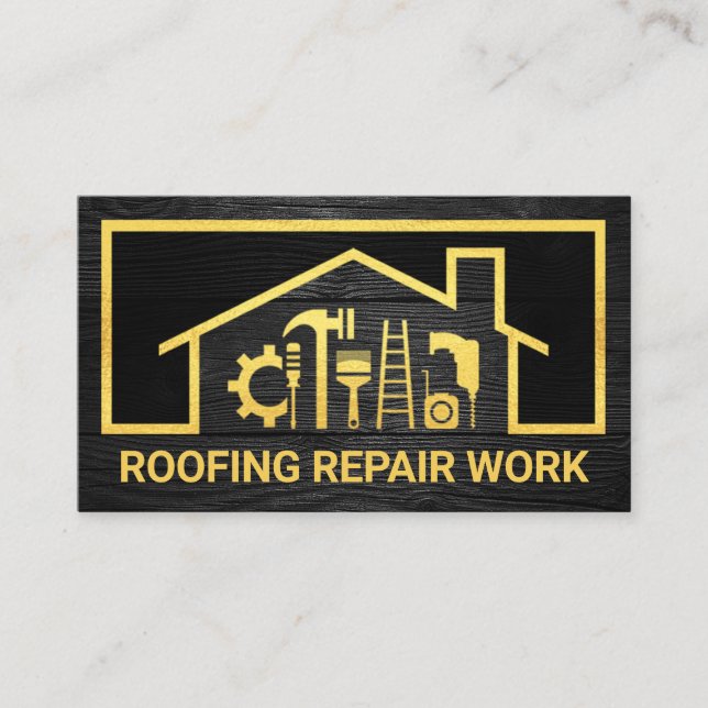 Gold Home Repair Tools Frame Business Card (Front)