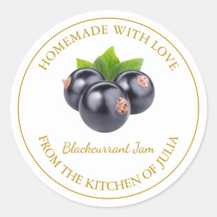 Gold Homemade Blackcurrant Jam Label