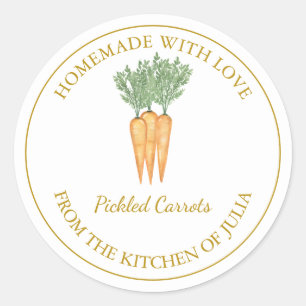 Gold Homemade Carrot Pickle Label White