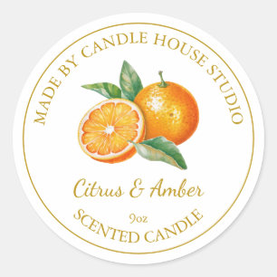 Gold Homemade Citrus Candle Label White