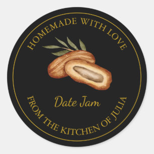 Gold Homemade Date Jam Label   Black