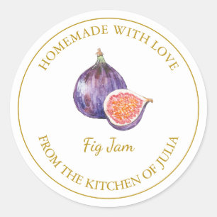 Gold Homemade Fig Jam Label White