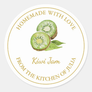 Gold Homemade Kiwi Jam Label   White
