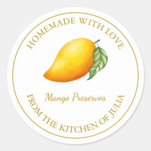 Gold Homemade Mango Preserves Label   White