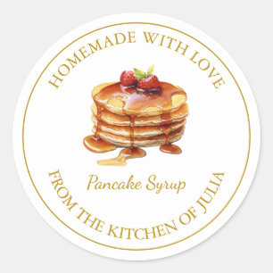 Gold Homemade Pancake Syrup Label White
