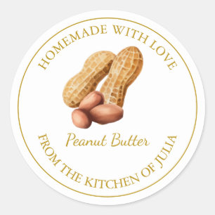 Gold Homemade Peanut Butter Label White