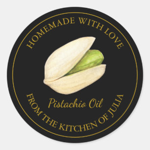 Gold Homemade Pistachio Oil Label Black