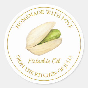 Gold Homemade Pistachio Oil Label White