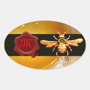 GOLD HONEY BEE RED WAX SEAL MONOGRAM ,BEEKEEPER