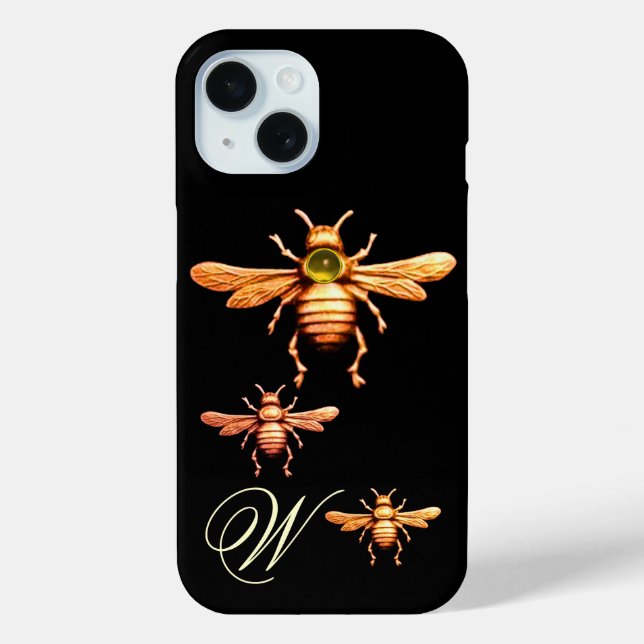 GOLD HONEY BEES MONOGRAM Case-Mate iPhone CASE (Back)