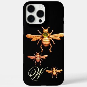 GOLD HONEY BEES MONOGRAM iPhone 16 PRO MAX CASE