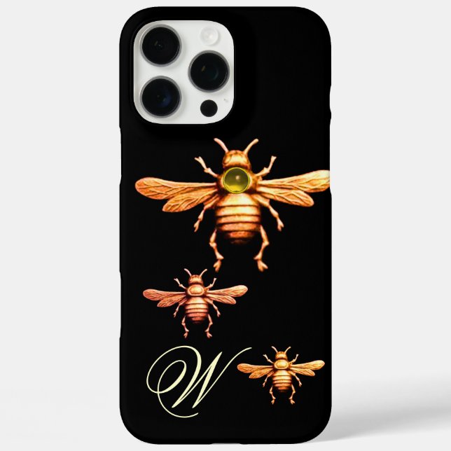 GOLD HONEY BEES MONOGRAM Case-Mate iPhone CASE (Back)