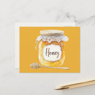Gold Honey Jar Nourishment Postcard