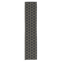 Gold HoneyComb Black Table Runner