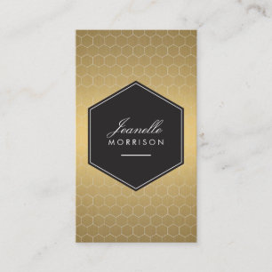 Gold Honeycomb Glamourous Beauty Business Card