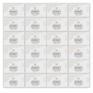 Gold Honeycomb Transparent Honey Bee Label 8cmx5cm