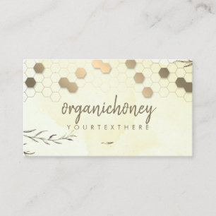 Gold Honeycombs bee farm Apiary Business Card