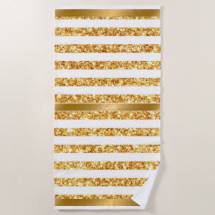 Gold Horizontal Glitter Boho Popular Collection Beach Towel