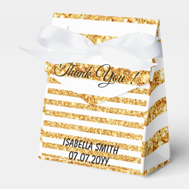 Gold Horizontal Glitter Boho Popular Collection Favour Box (Front Side)