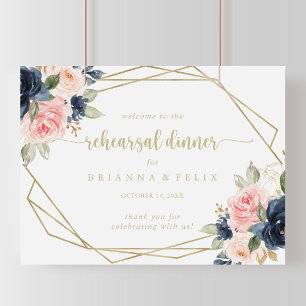 Gold Horizontal Rehearsal Dinner Welcome Sign