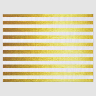 Gold Horizontal Textured Stripes Tissue Paper