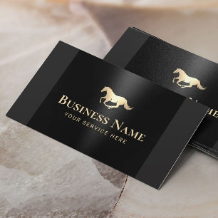 Gold Horse Horseback Riding Instructor Equine Business Card