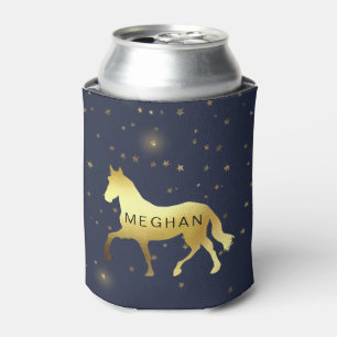 gold horse stars equestrian Monogram Can Cooler