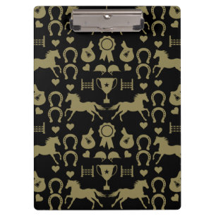 Gold Horseback Riding Clipboard