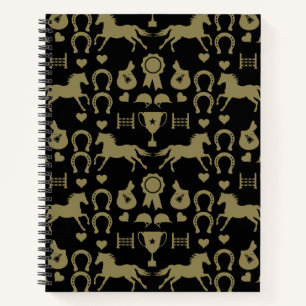 Gold Horseback Riding  Notebook