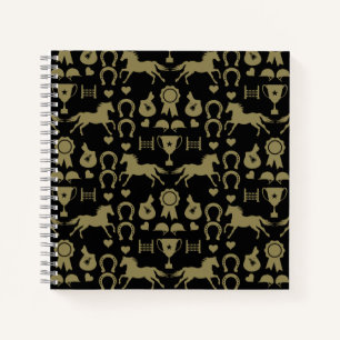 Gold Horseback Riding  Notebook