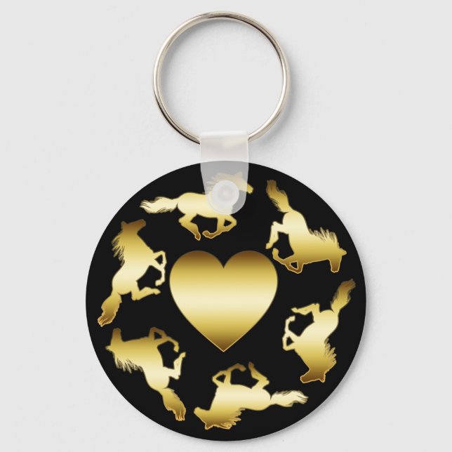 GOLD HORSES RING KEY RING (Front)