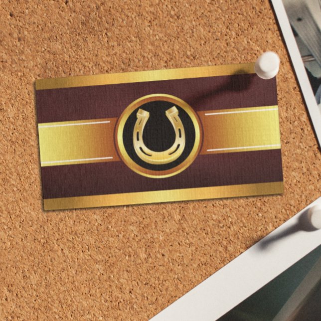 Gold Horseshoe Equine Care Business Card (Creator Uploaded)