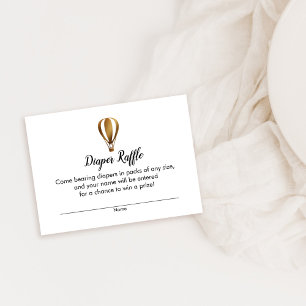 Gold Hot Air Balloon Diaper Raffle Ticket Cards