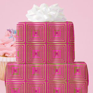 Gold hot pink girly luxurious Wrapping Paper