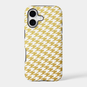 Gold Houndstooth Pattern iPhone Case