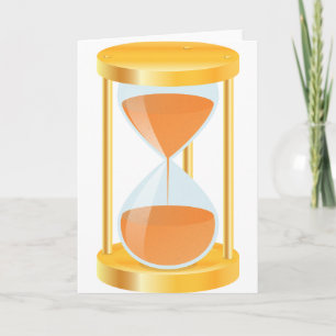 Gold Hourglass Greeting Cards