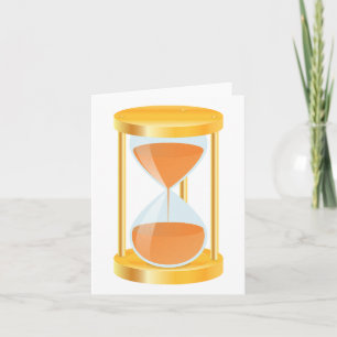 Gold Hourglass Timer Note Cards
