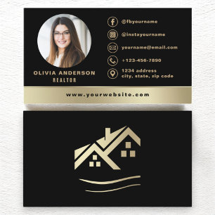 Gold House Black Real Estate Realtor Modern Business Card
