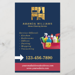 Gold House Cleaning Services Flyer