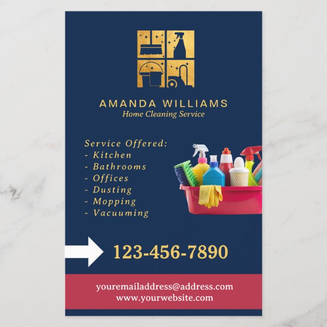 Gold House Cleaning Services  Flyer (Front)