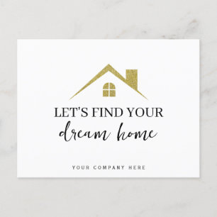 Gold House Let's Find Your Dream Home Realty  Postcard